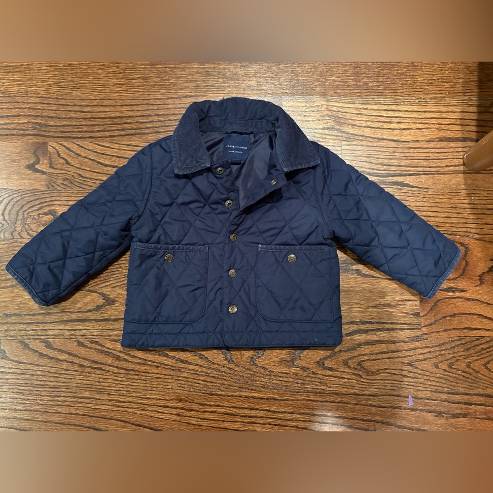 Janie and Jack Navy Quilted Jacket